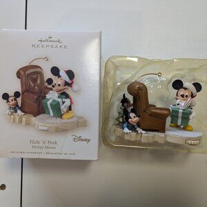 Hallmark Keepsake Disney Mickey Mouse Hide 'n' Peek Christmas Ornament
